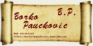 Borko Paučković vizit kartica